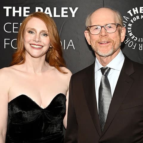 <p>Steven Ferdman/Getty</p> Bryce Dallas Howard and Ron Howard