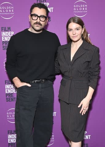 <p>Araya Doheny/Getty</p> Dan Levy and Ally Pankiw