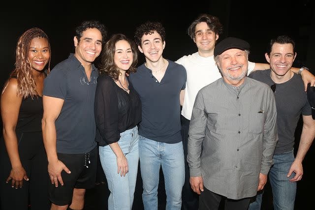 <p>Bruce Glikas/WireImage</p> Christina Sajous, Adam Jacobs, Alison Luff, Ali Louis Bourzgui, Bobby Conte, Billy Crystal and John Ambrosino