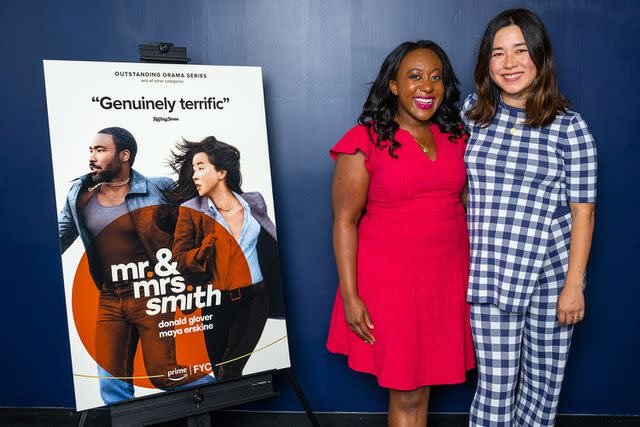 <p>Amanda Edwards/Getty</p> Angelique Jackson and Maya Erskine