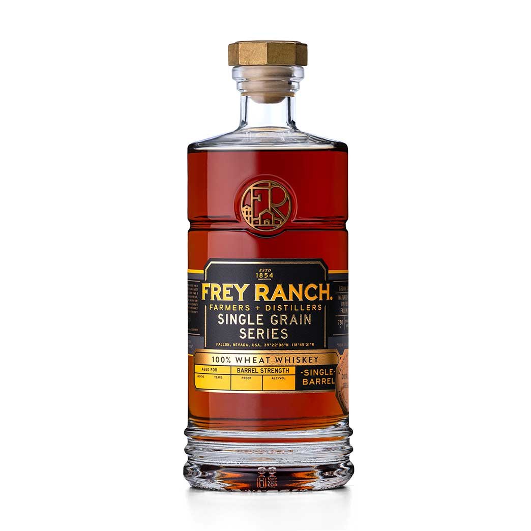 a bottle of frey ranch whiskey