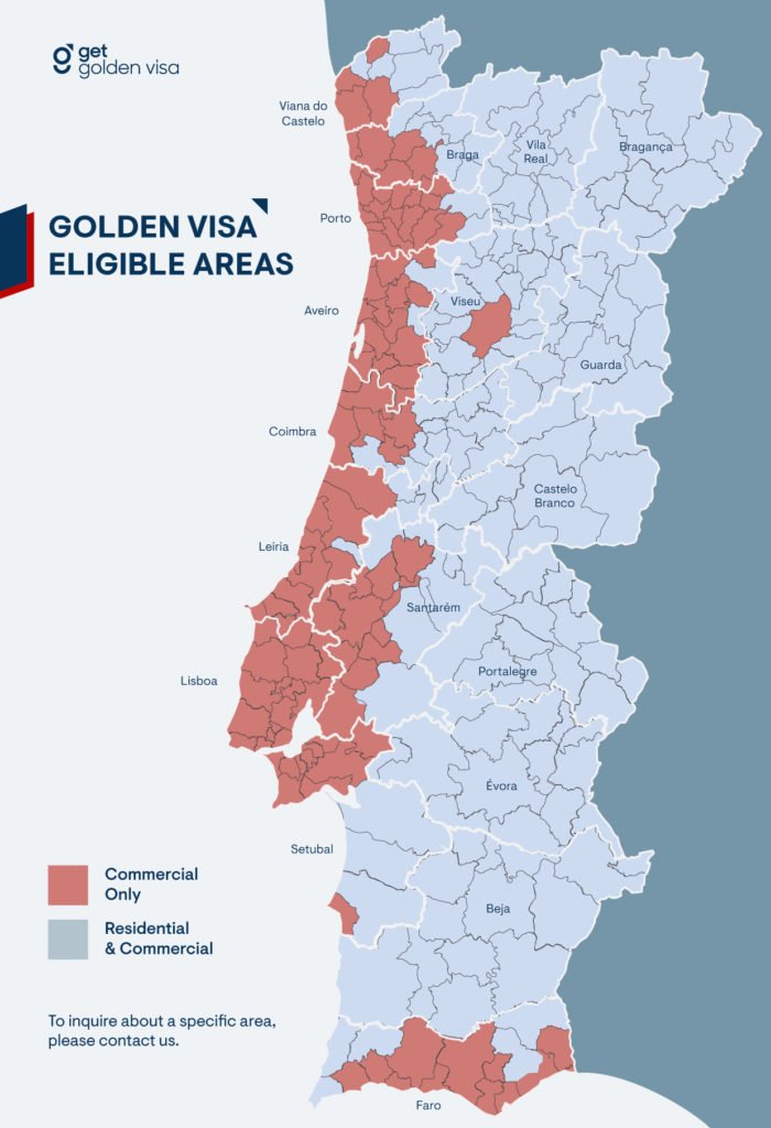 Portugal Golden Visa areas