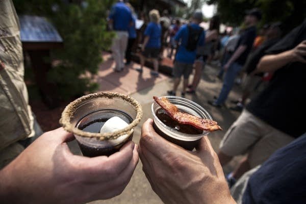 Giggles' smore beer and maple bacon brown beer