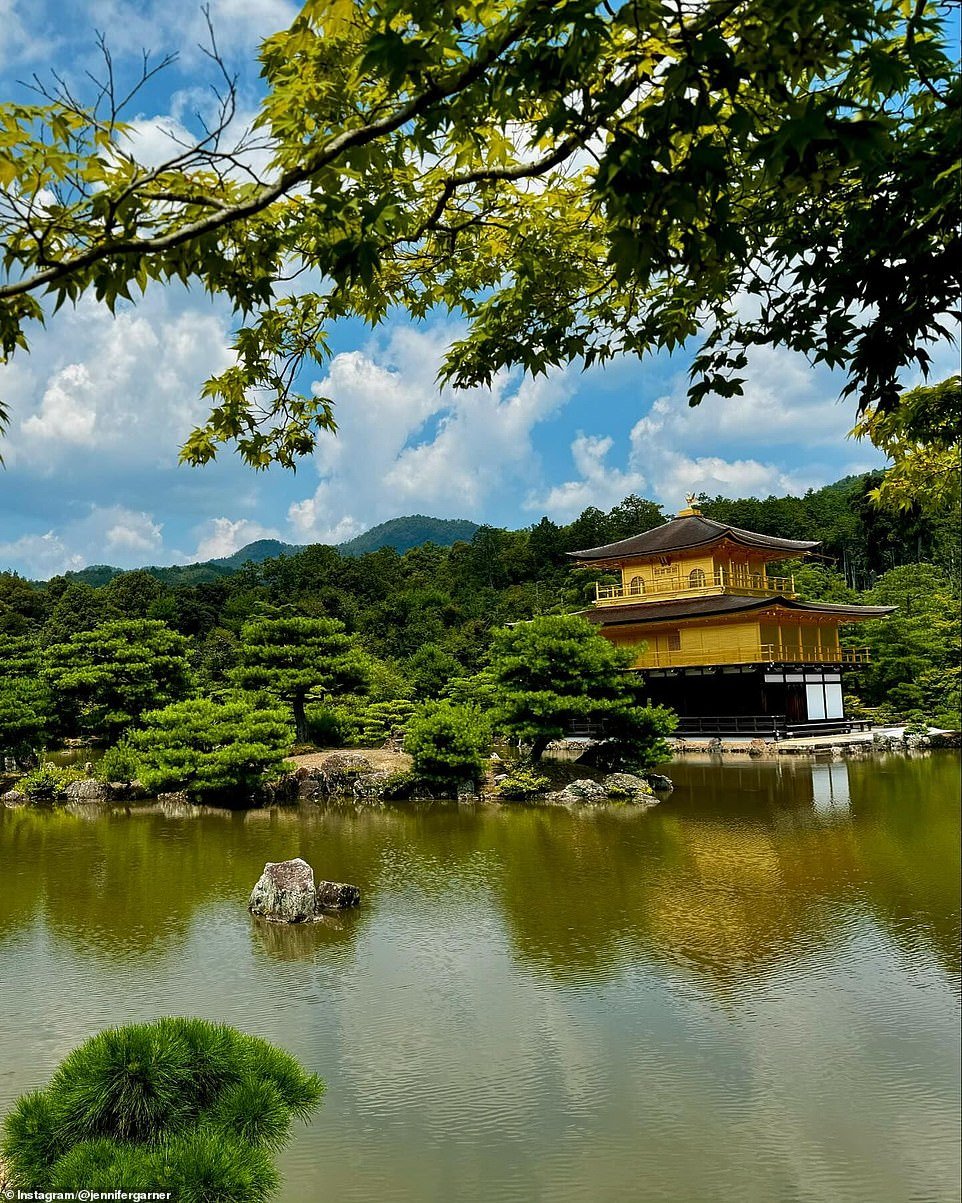 Then there was a photo of a scenic park: 'Kinkaku-ji Golden Pavilion. What a beautiful world'