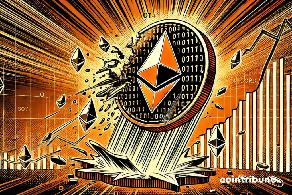 Logo de Ethereum qui s'effrite