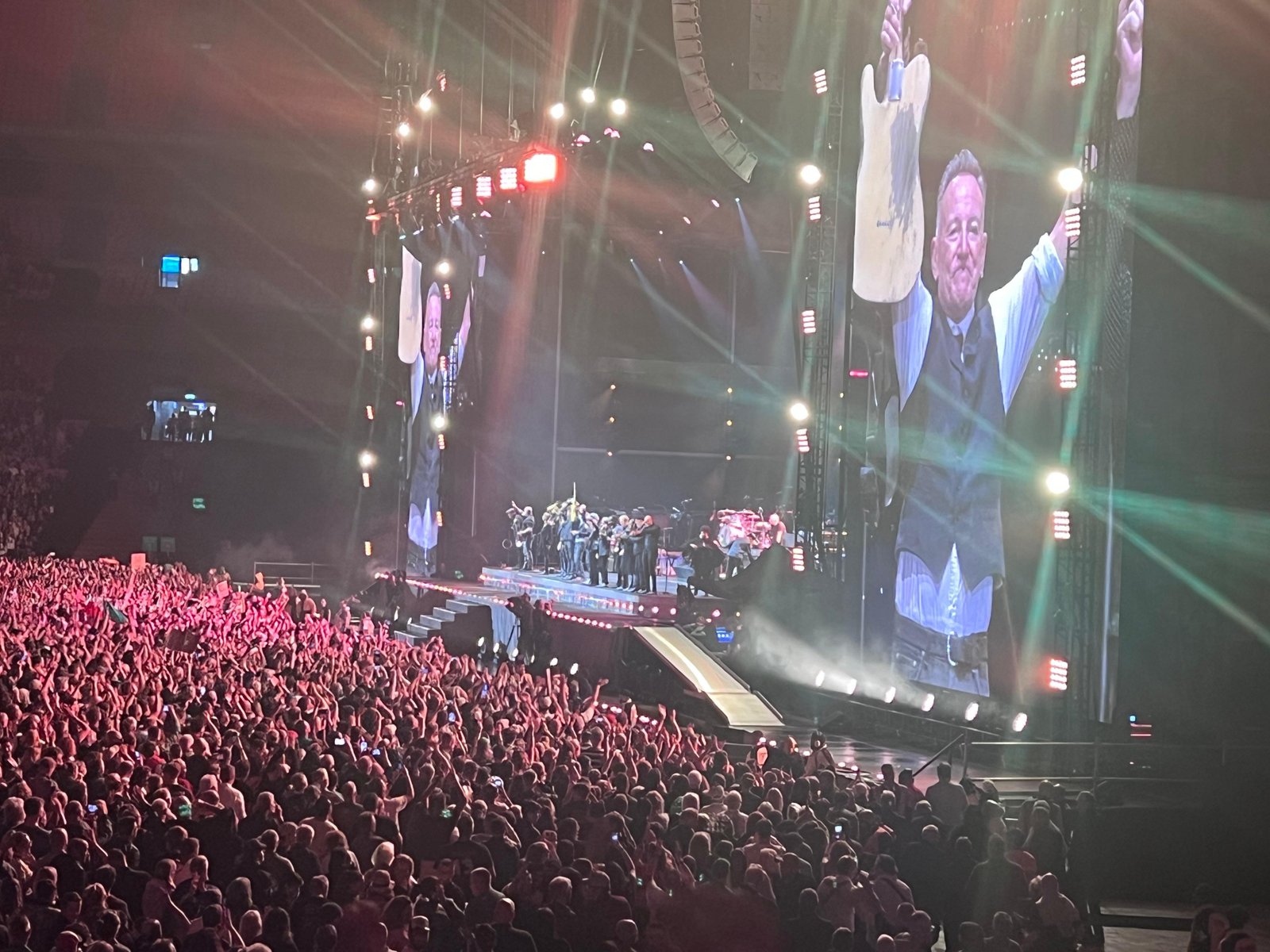 The E Street band performs at the Wembley Stadium in London, 25 July.  (Vividha Kaul)