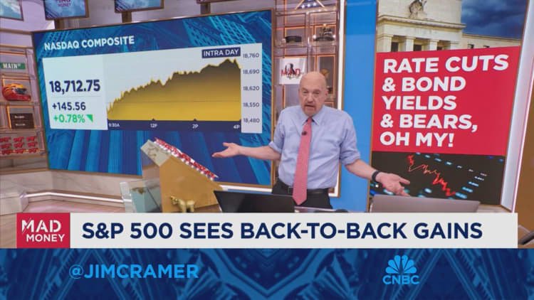 If rates don't stop rising we're going to lose groups that make this a broad rally, says Jim Cramer