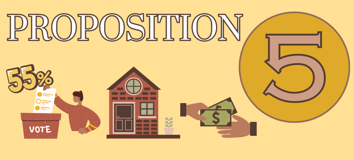 A "yes" vote on Proposition 5 would lower the voting threshold for local borrowing to fund low-income housing and public infrastructure from two-thirds to 55%.