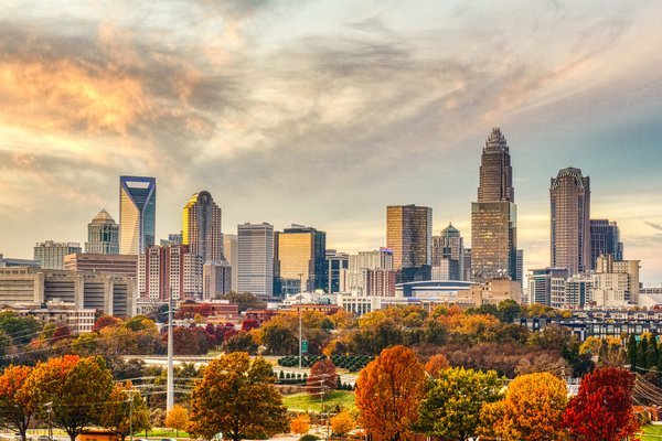 The Charlotte, North Carolina, cityscape.