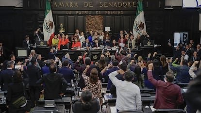 Session at the Old Mansion of Xicoténcatl where the judicial reform was approved.