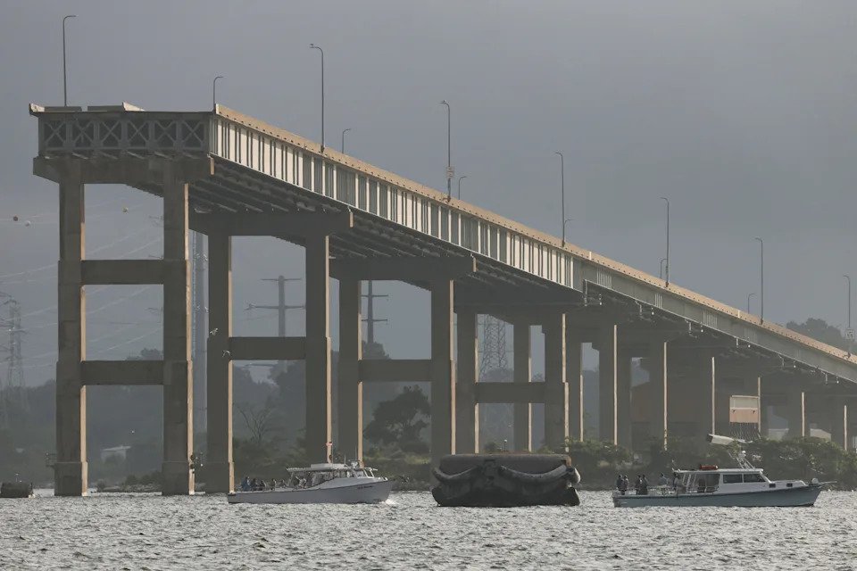 Crews are in the process of demolishing remaining parts of the collapsed Baltimore bridge.