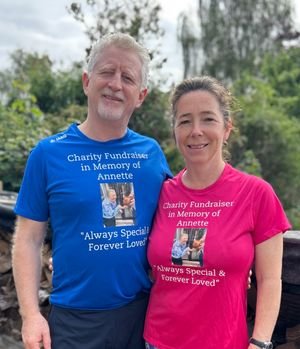 Jerome and Jess are aiming to raise £7K for a new drama department at Newland Hurst to leave a legacy for Annette, Jess' sister who passed in May.