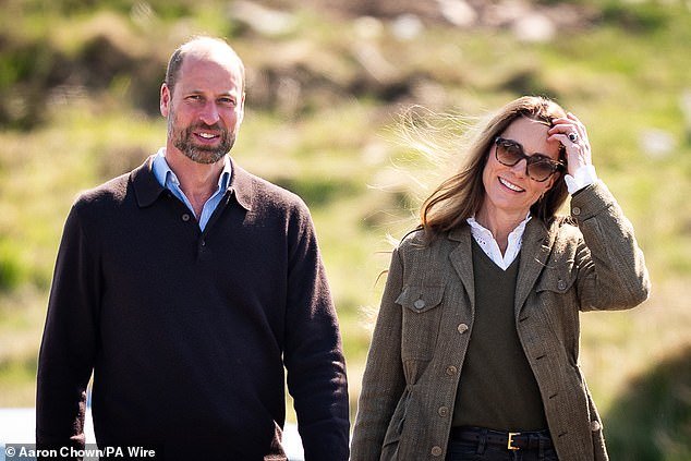 Pictured: The Prince and Princess of Wales during their royal visit to the Isle of Mull on April 30, 2025