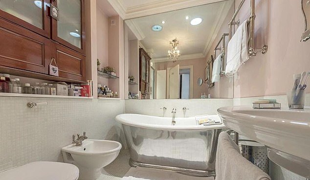 One of the bathrooms at the Belgravia property which also benefits from a private roof terrace