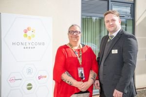 BM - SGB-50434 - Barratt Homes Sales Adviser Sean with Steph Hughes from the Honeycomb Group