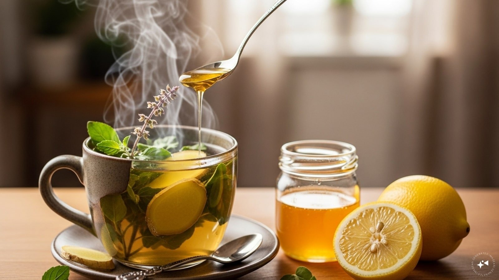 Tulsi-Ginger Tea: Tulsi (holy basil) and ginger are immunity powerhouses. Boil them with water, add honey and lemon if desired. Great for sore throats, congestion, and digestion. Tulsi-Ginger Tea: Tulsi (holy basil) and ginger are immunity powerhouses. Boil them with water, add honey and lemon if desired. Great for sore throats, congestion, and digestion.