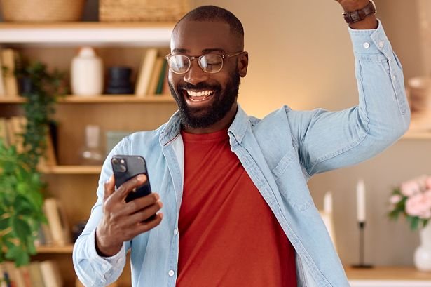 A man celebrating