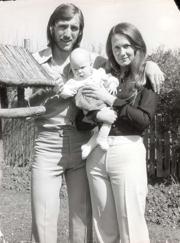 Billy Bonds with wife Marilyn and baby daughter in 1975