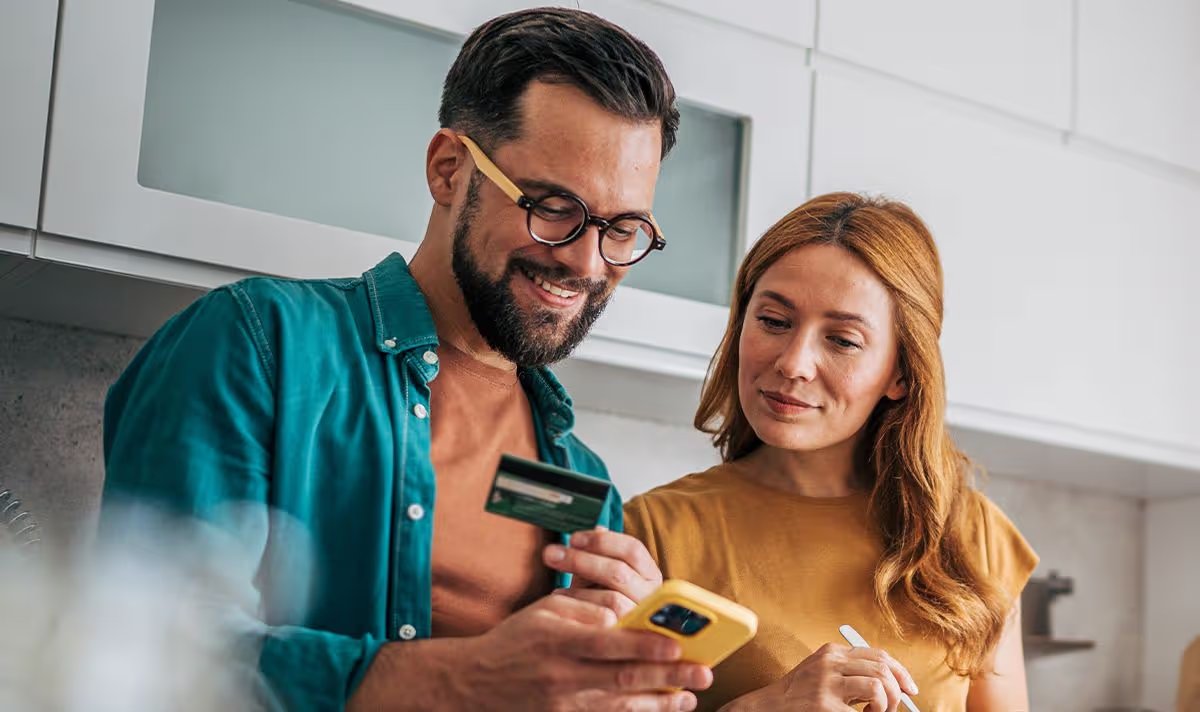 A couple check their finances