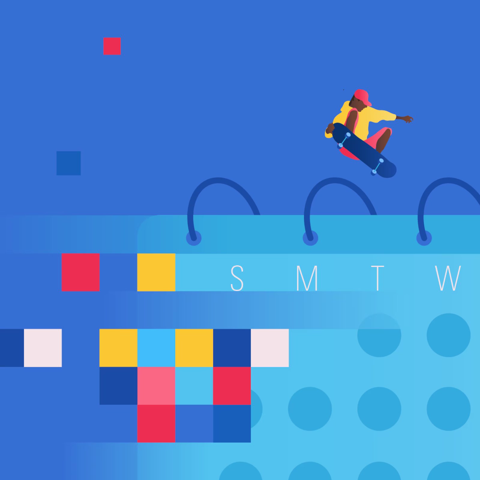 Calendar pixelated illustration
