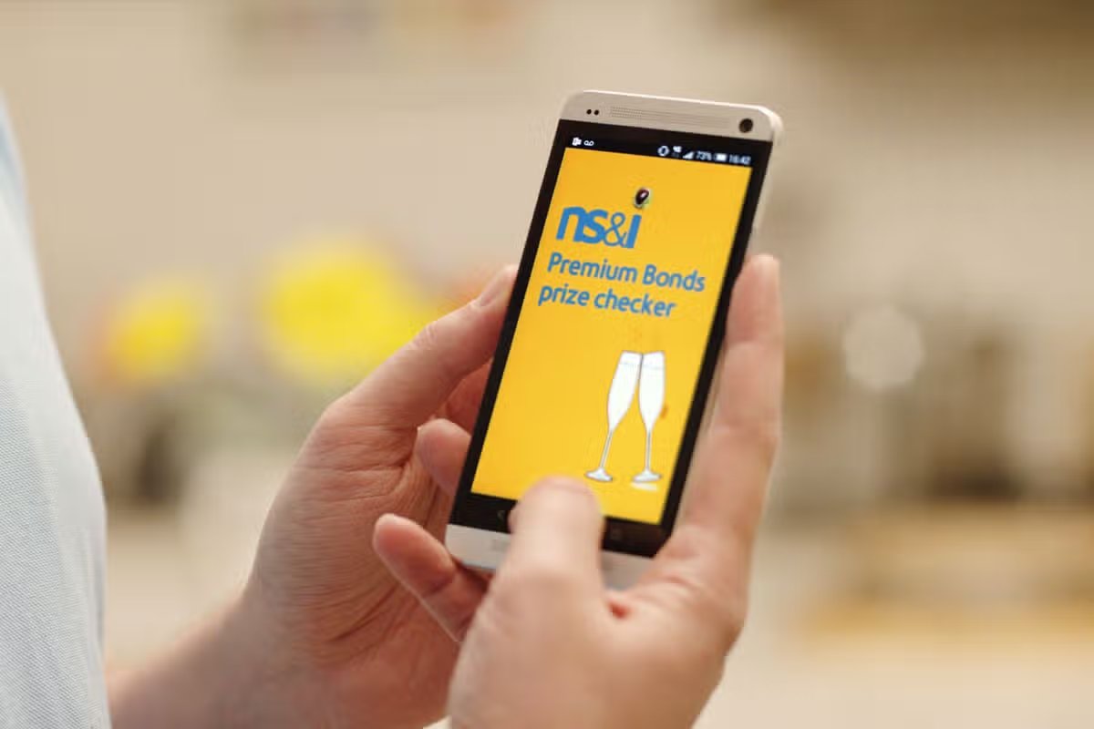 The NS&I prize checker app on a phone
