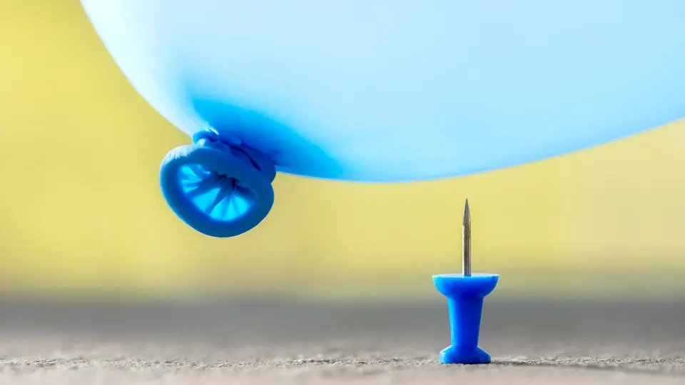 Burst your bubble thumbtack and balloon background