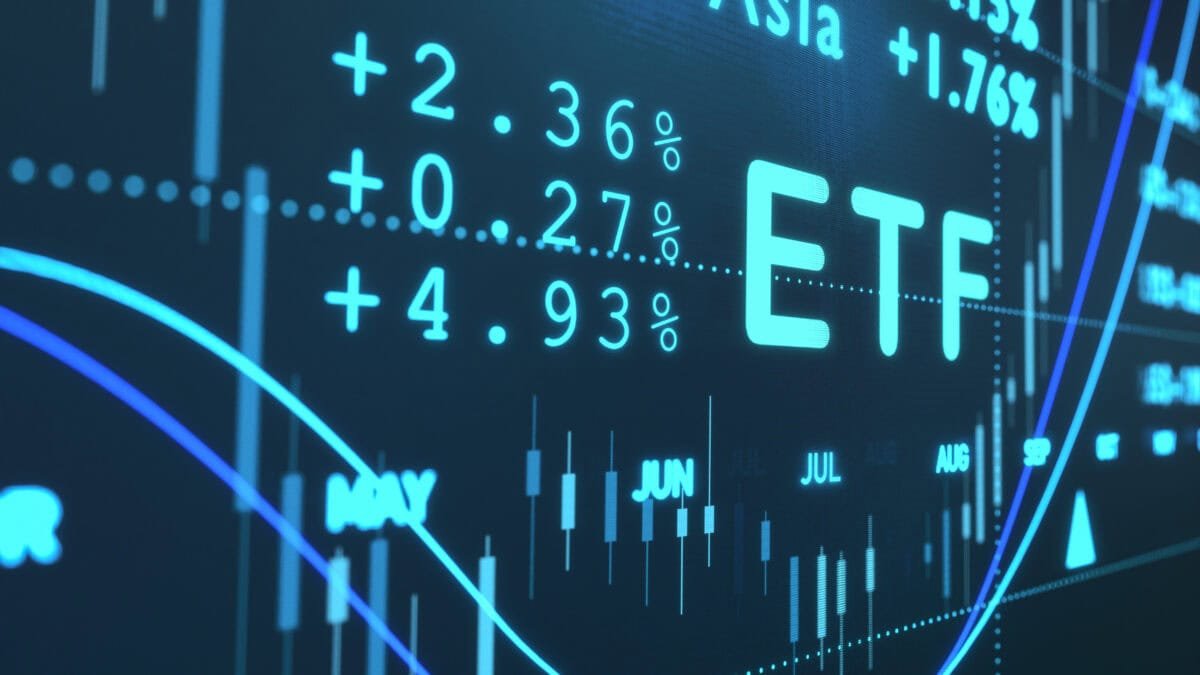 ETF written in light blue on a chart.
