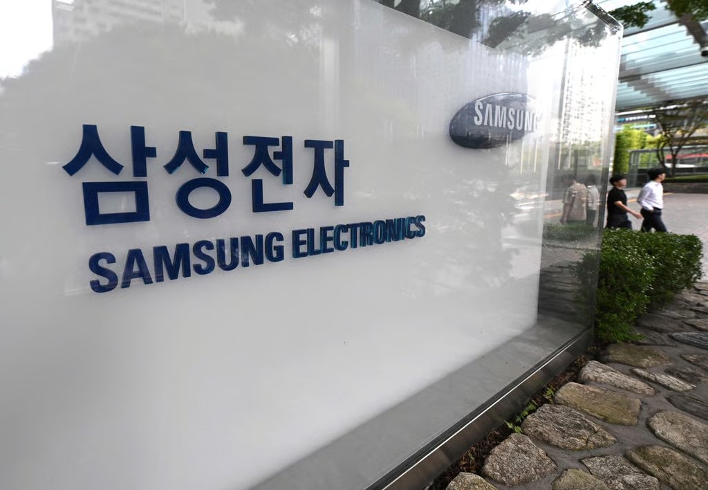Signage of Samsung Electronics is displayed outside the company’s Seocho building in Seoul, South Korea, on July 30. Photo: AFP