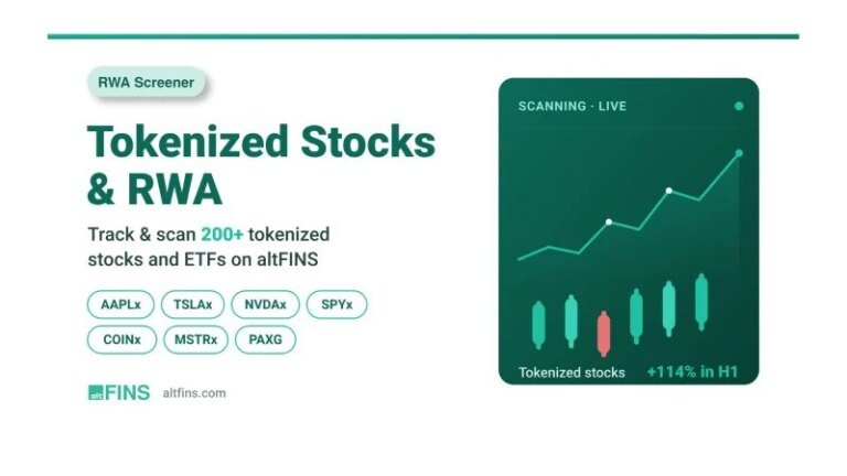 AltFINS adds tokenized stocks and ETFs to its crypto analytics platform