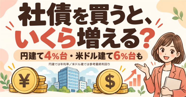 If you buy corporate bonds, how much will your money grow? I looked into real-world examples of 4% range in yen and 6% range in US dollars